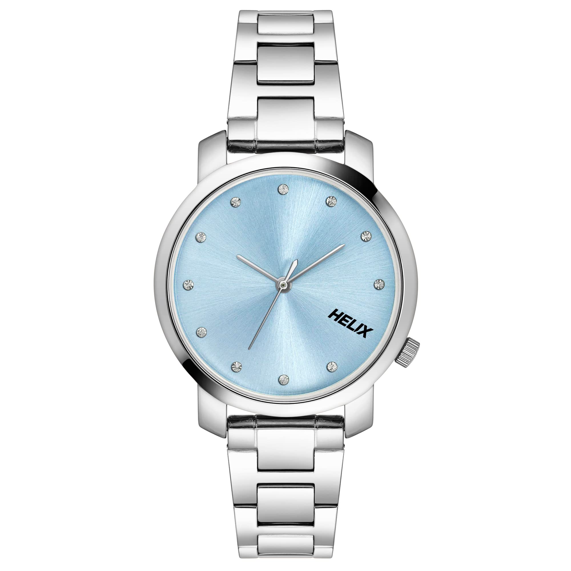 Helix by Timex Blue Round Analog Watches for Women | Quartz Movement Stainless Steel Bracelet Ladies Watches | Upto 30 m Water Resistance with Foldover Clasp Closure | Gift for Women TW032HL33 (B0BQY41PD7) Amazon Price History, Amazon Price Tracker