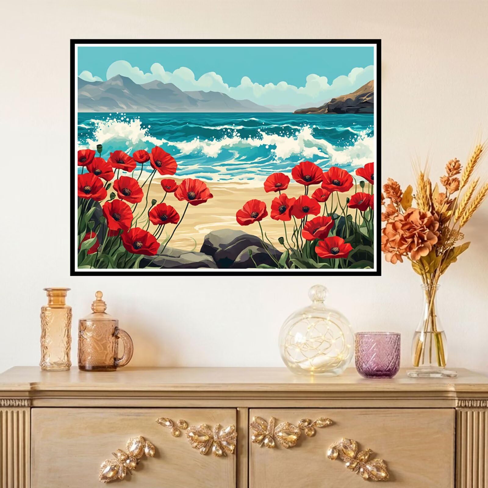Zestawy do malowania diamentami 5D dla dorosłych, pełne wiercenie, zestaw artystyczny z kwiatami, 60 x 80 cm, sztuka kryształowa dla dzieci, haft krzyżykowy, haft stras, rękodzieło, do dekoracji ścian