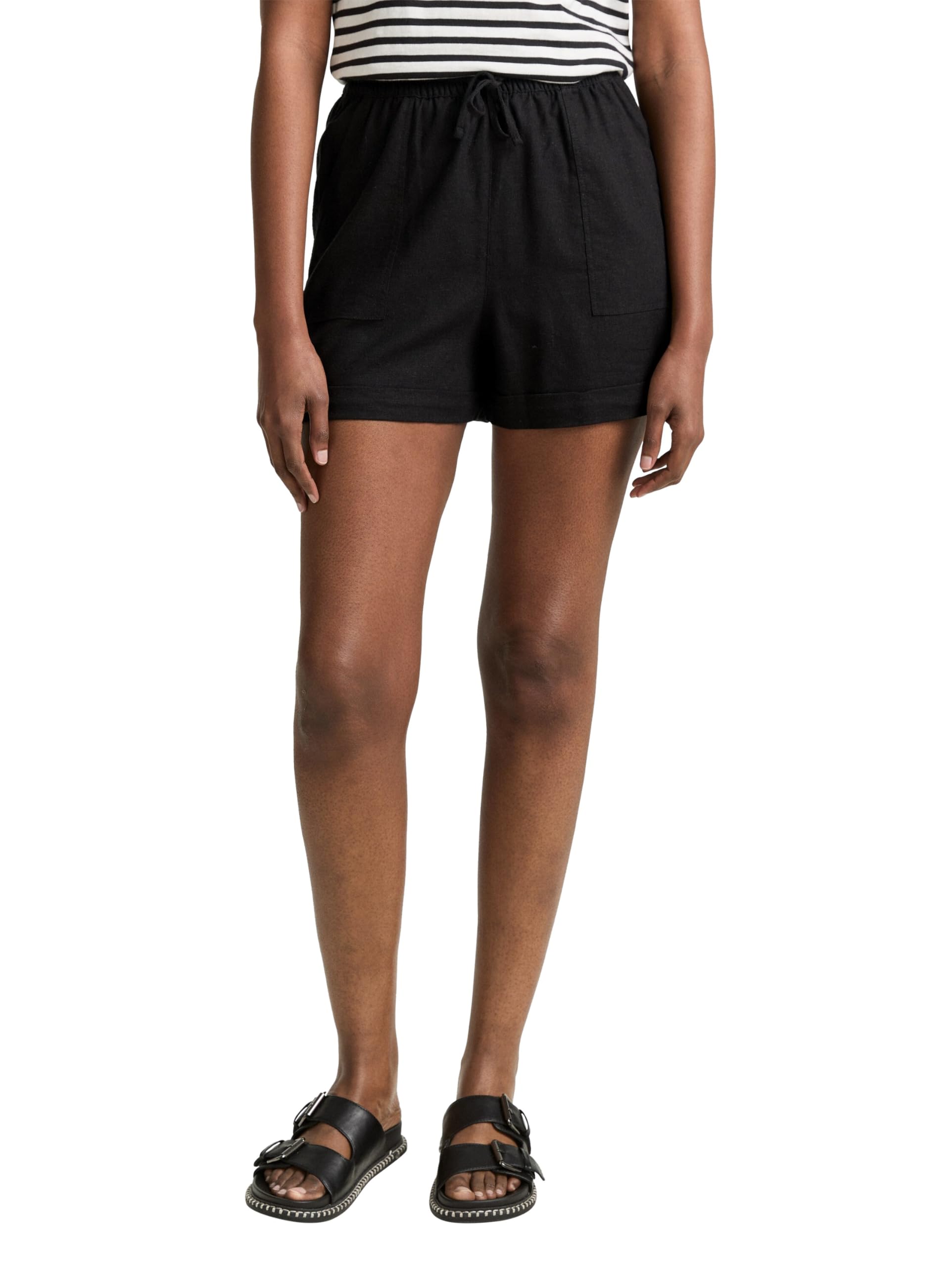 Tom Tailor Denim Damen Relaxed Shorts mit Leinenanteil