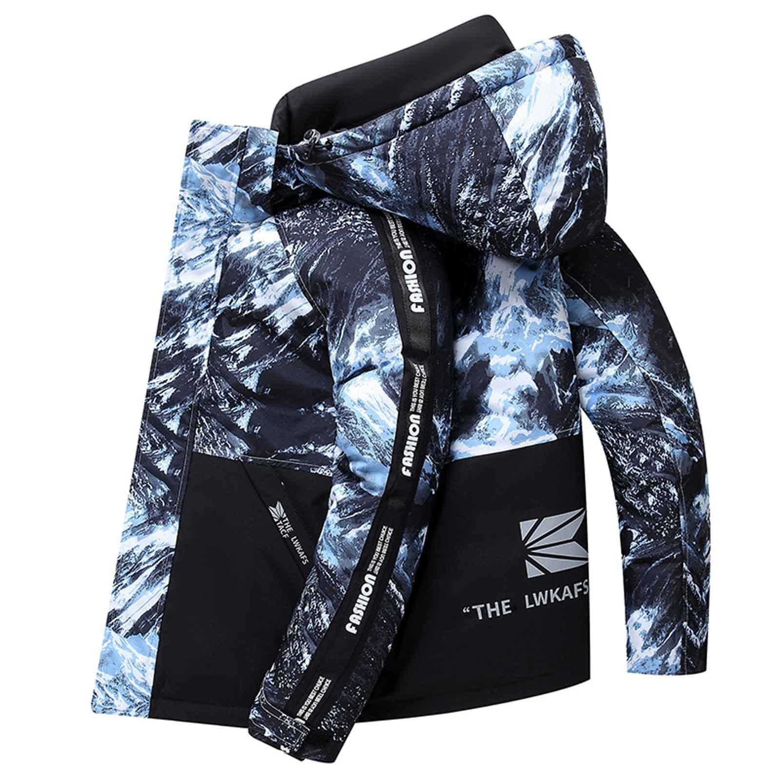 Men's Mountain Waterproof Ski Jacket winter short warm and thick hooded snow mountain down jacket, detachable hood, 100% polyester fiber, M-3XL