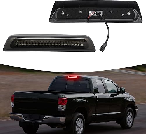Miniatura 4 de AUYICH Tercera luz de freno LED compatible con Tundra 2007-2021, luz de freno central trasera de montaje alto, lámpara de carga estroboscópica