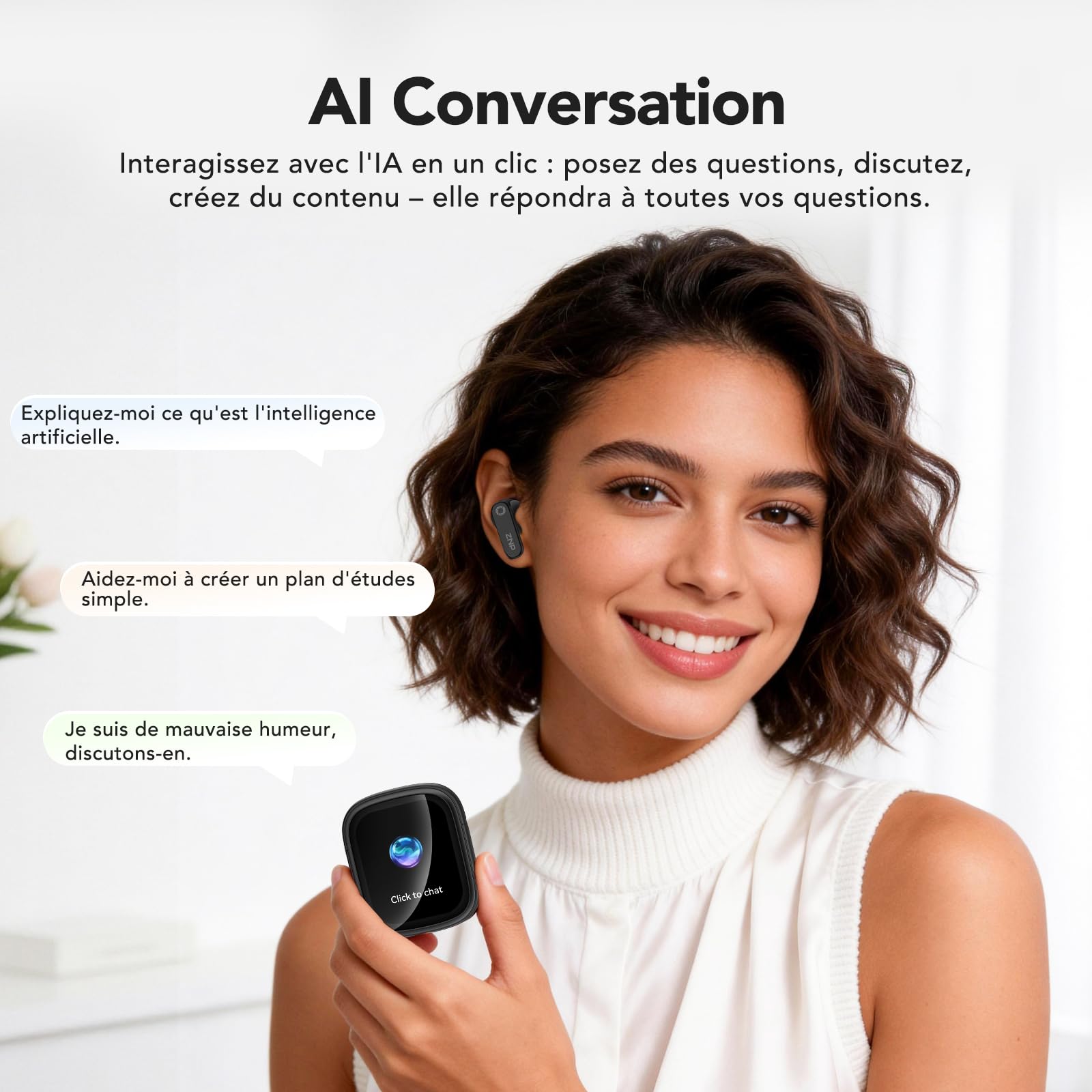 N02 Écouteurs Traducteurs Instantanés avec Assistant IA, 4 en 1, Bluetooth 6.0, Oreillettes de Traduction, 165 Langues, 48H d’Autonomie, Son HiFi, 9 Modes de Traduction pour Affaires/Voyages/Études
