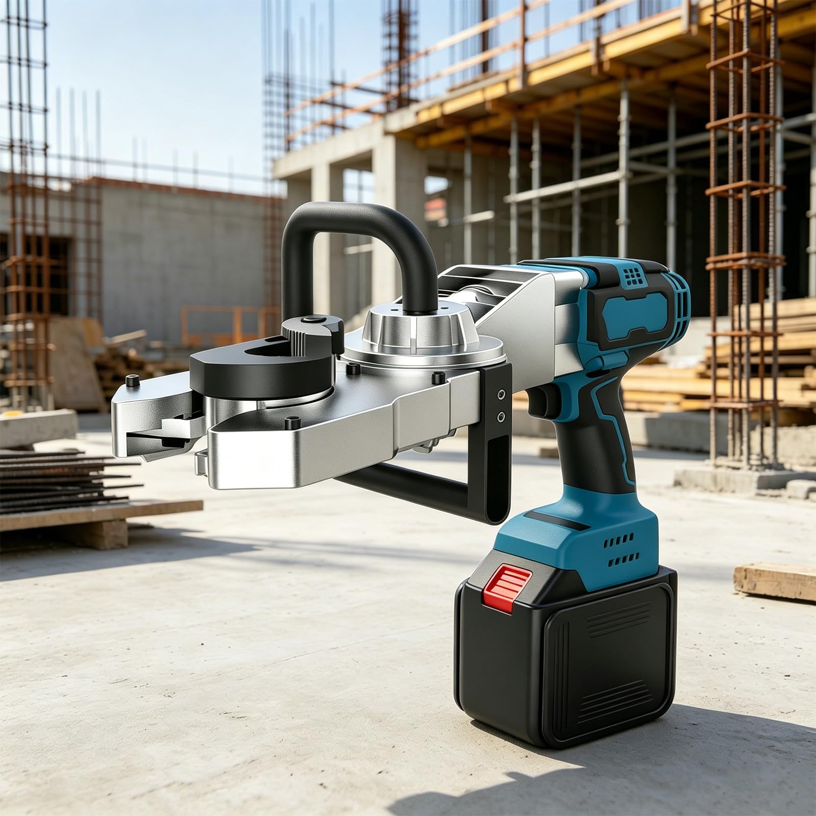 Cleasebily Multicolor Socket Wrench & Cordless Rebar Threading Machine – 800Nm High Torque, No Die Change, Universal Fit, 90° Rotatable, 6.0Ah Battery, For Bridge & Construction