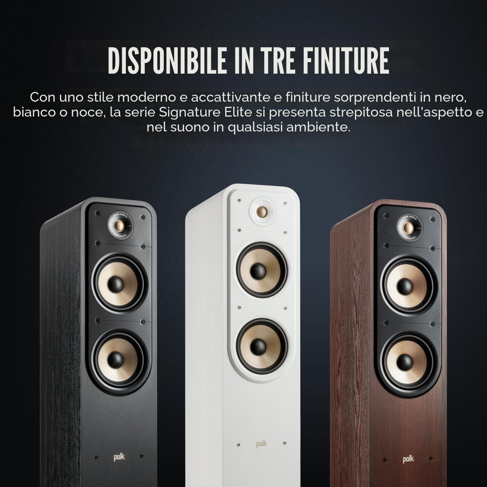 Polk Audio Signature Elite ES55 - Diffusore HiFi per musica e home cinema, altoparlante passivo full range (confezione da 1) - nero