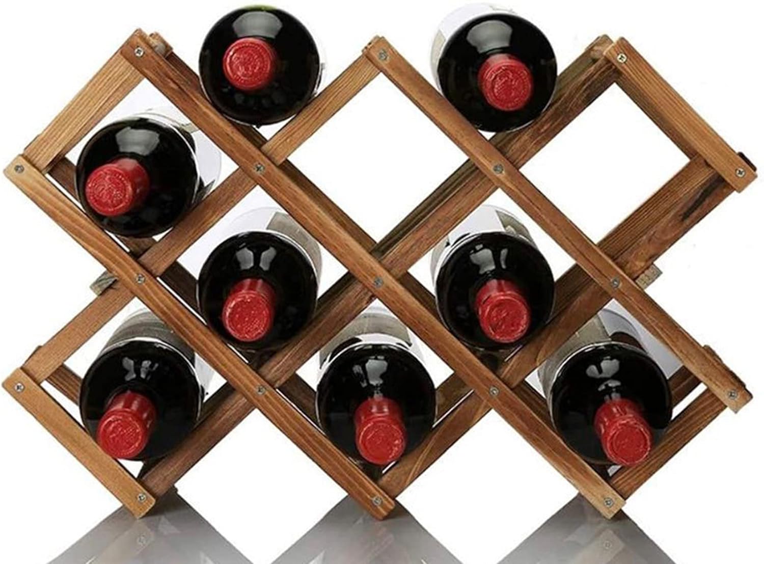 ZLMC 10 Bottles Capacity Foldable Wine Rack,Home Storage