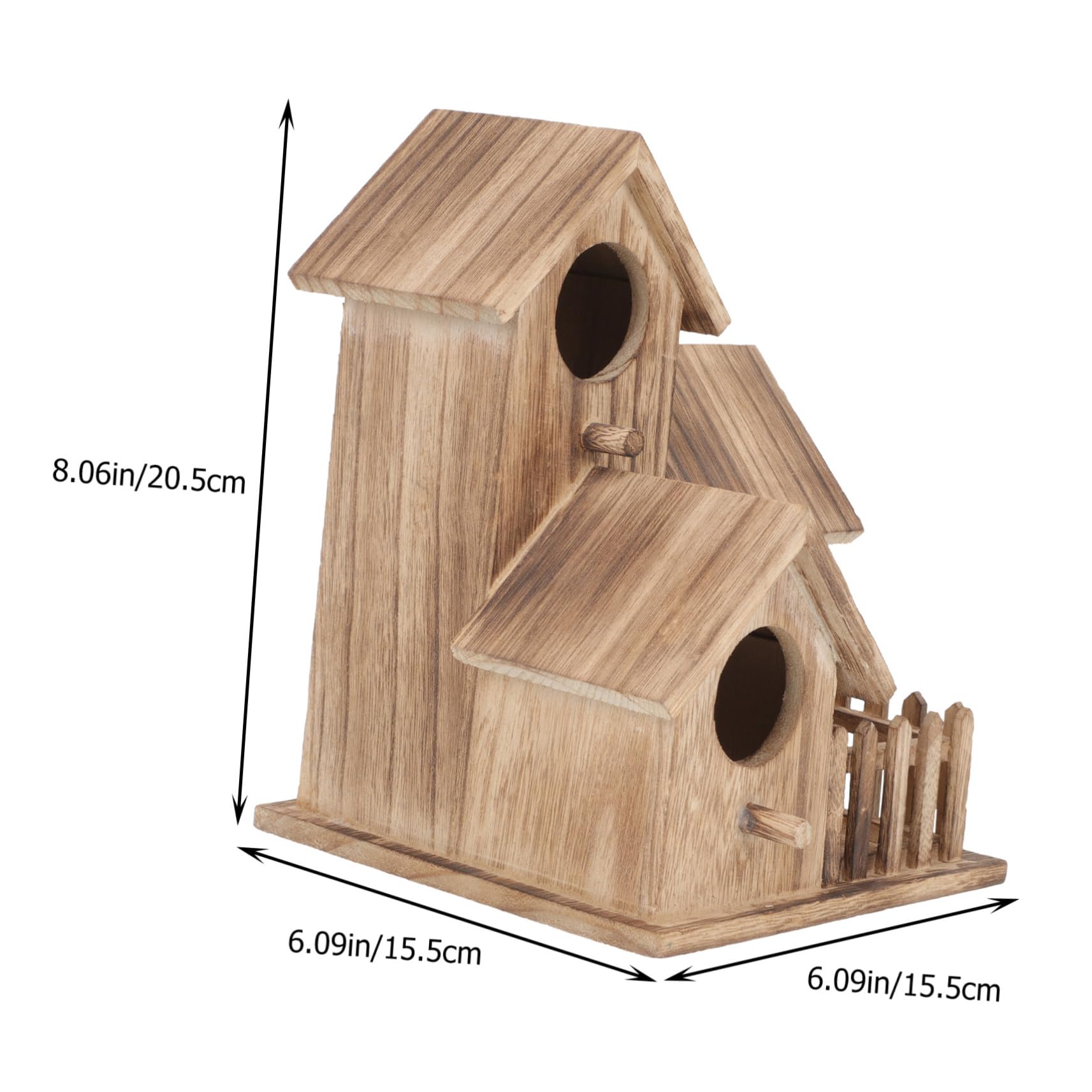SHINEOFI Villa Nido de Pájaro de Madera para Periquitos Comedero Independiente para Pájaros Caseta de Anidación Colgante para Jardín Accesorio para Loros