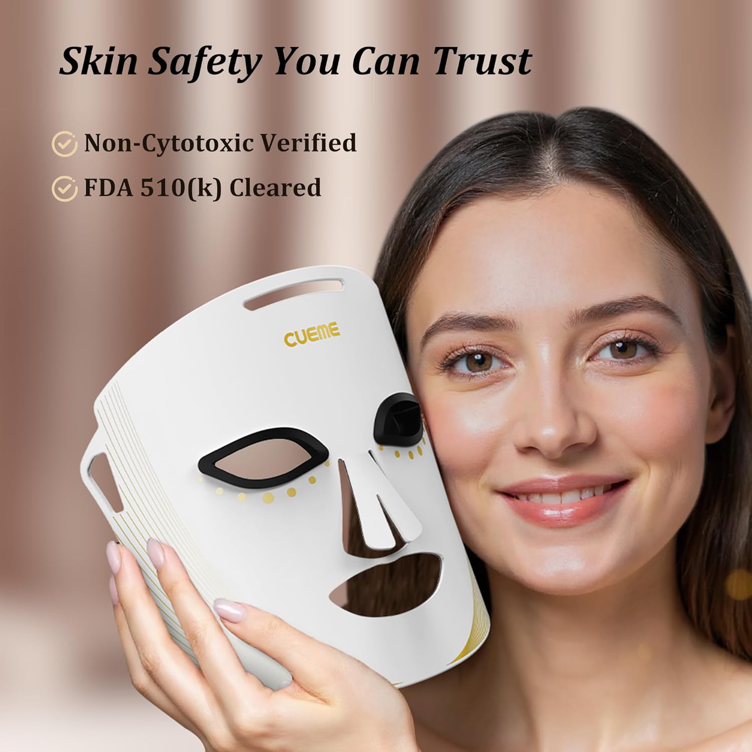 CUEME LED Light Therapy Mask, FDA-Cleared Red Light Therapy for Wrinkles, Acne Treatment, and Skin Care, Portable Facial Mask for Women - Mom, Sister, Girlfriend and Wife