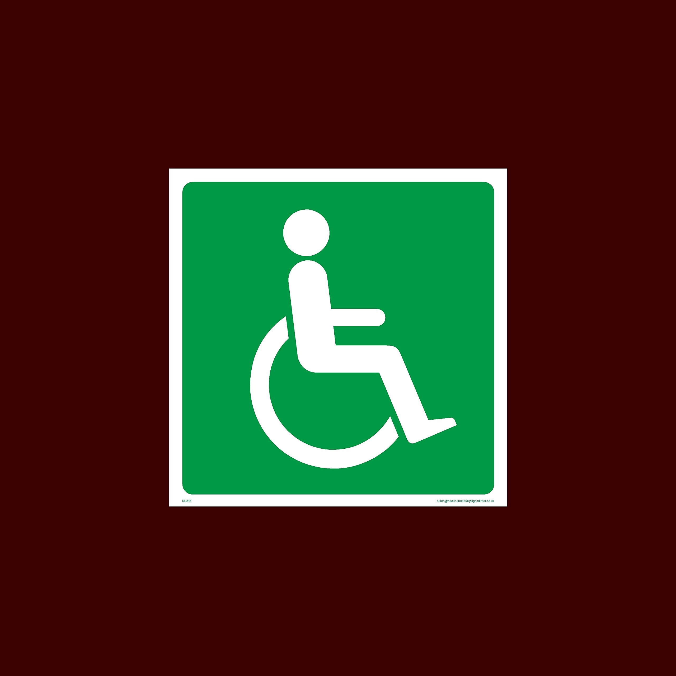 USSP&S Wheelchair/Disabled Friendly Sticker/Self Adhesive Sign - Fire, Disabled, Wheelchair, Ramp, Parking, Emergency - (DDA18)