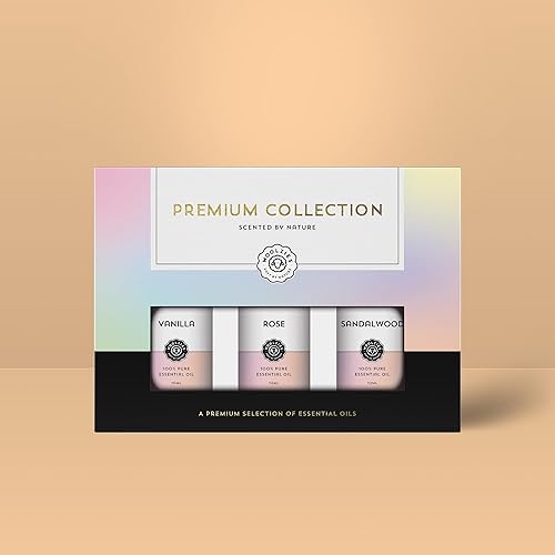 Miniatura 3 de Woolzies Juego de aceites esenciales, 100% puro, grado terapéutico para difusor de aromaterapia, juego premium (rosa, vainilla, sándalo)