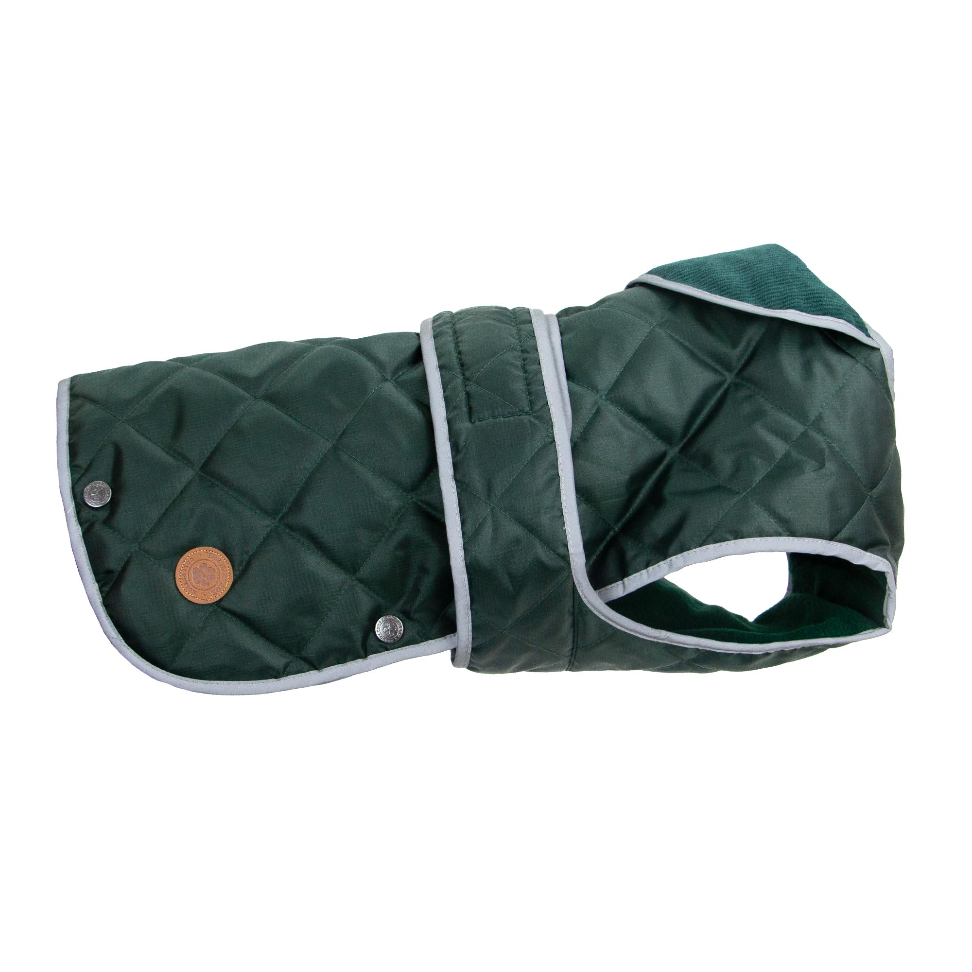 Ancol Heritage Quilted Dog Coat in Green, Waterproof Fleece Lined Pet Jacket with Zipped Harness Hole - Image 2