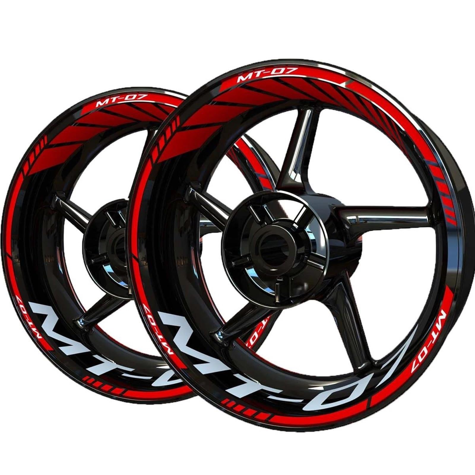 1 Set of Motorcycle Wheel Stickers Stripes Reflective Rim for Yamaha Mt07 Mt-07 2022 Decorative(Color1)