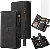 Vista 1 de Asuwish Funda de teléfono para Samsung Galaxy A22 5GBoost Mobile Celero 5G Funda tipo cartera con protector de pantalla de vidrio templado y correa