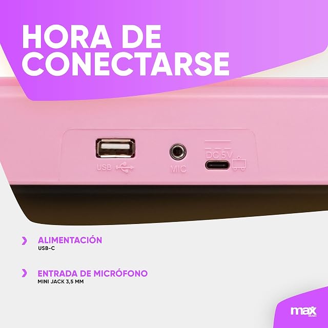 Foto 7 de 8 de MAX KD61P - Teclado color rosa de calidad para el hogar con acabado cuidado