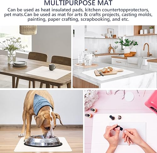 Miniatura 6 de Gartful Paquete de 2 alfombrillas de silicona para manualidades, 15.7 x 11.8 pulgadas, alfombrilla de silicona grande resistente al calor para