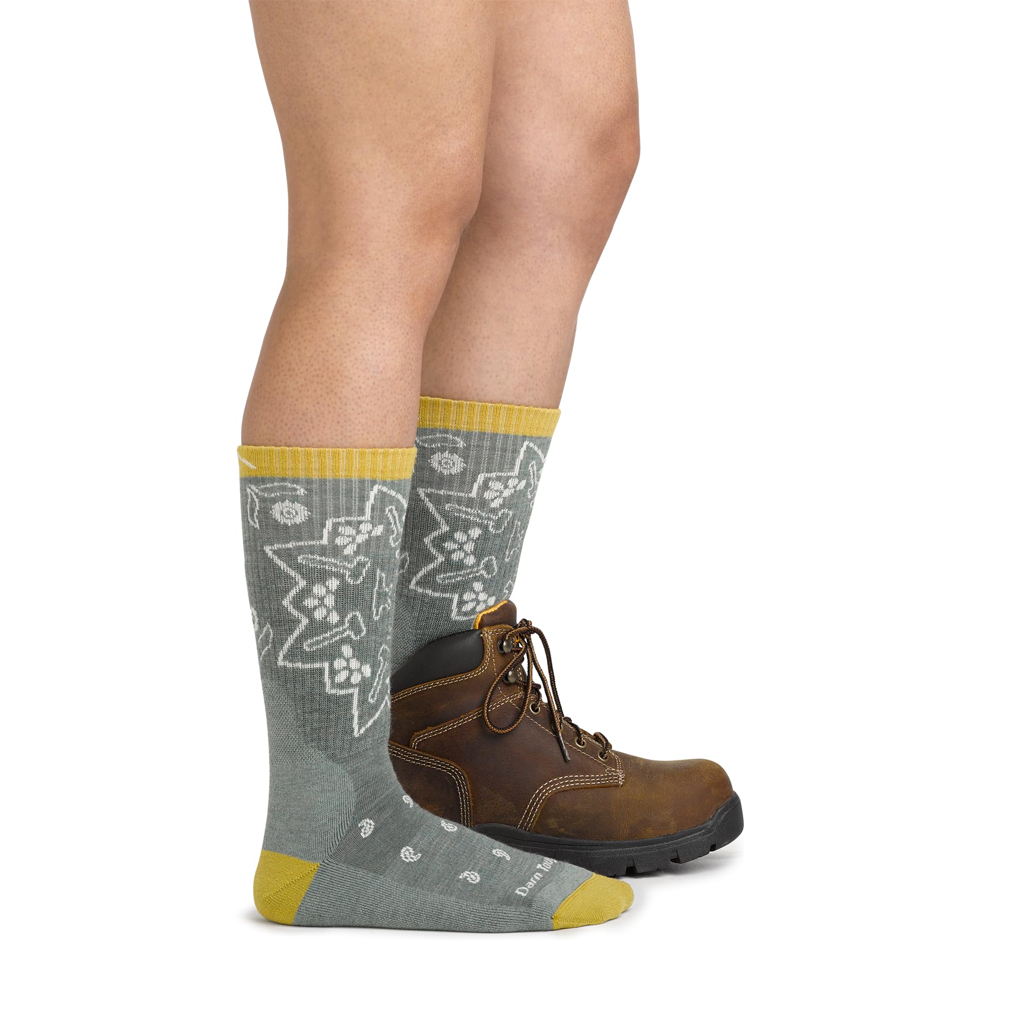 Darn Tough Vermont Forged Boot Midweight Merino Wool Cushion Hiking Socks for Women, Seafoam, Medium, Warm Work Socks