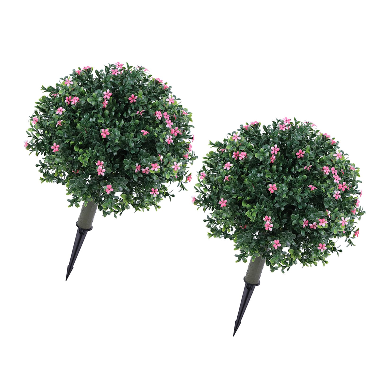 Qcwwy Ornamenti da Giardino Cespugli di Arbusti Simulati Realistici in Pollici con Fiori Rosati Pianta Sempreverde Finta con Paletto per Portico da Giardino Decorazioni per Interni Ed Esterni