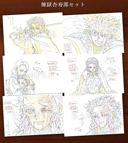 Amazon 鬼滅の刃 煉獄杏寿郎 原画ポストカードセット 品 6枚入り Ufotable Cafe 無限列車編 アイドル 芸能人グッズ 通販