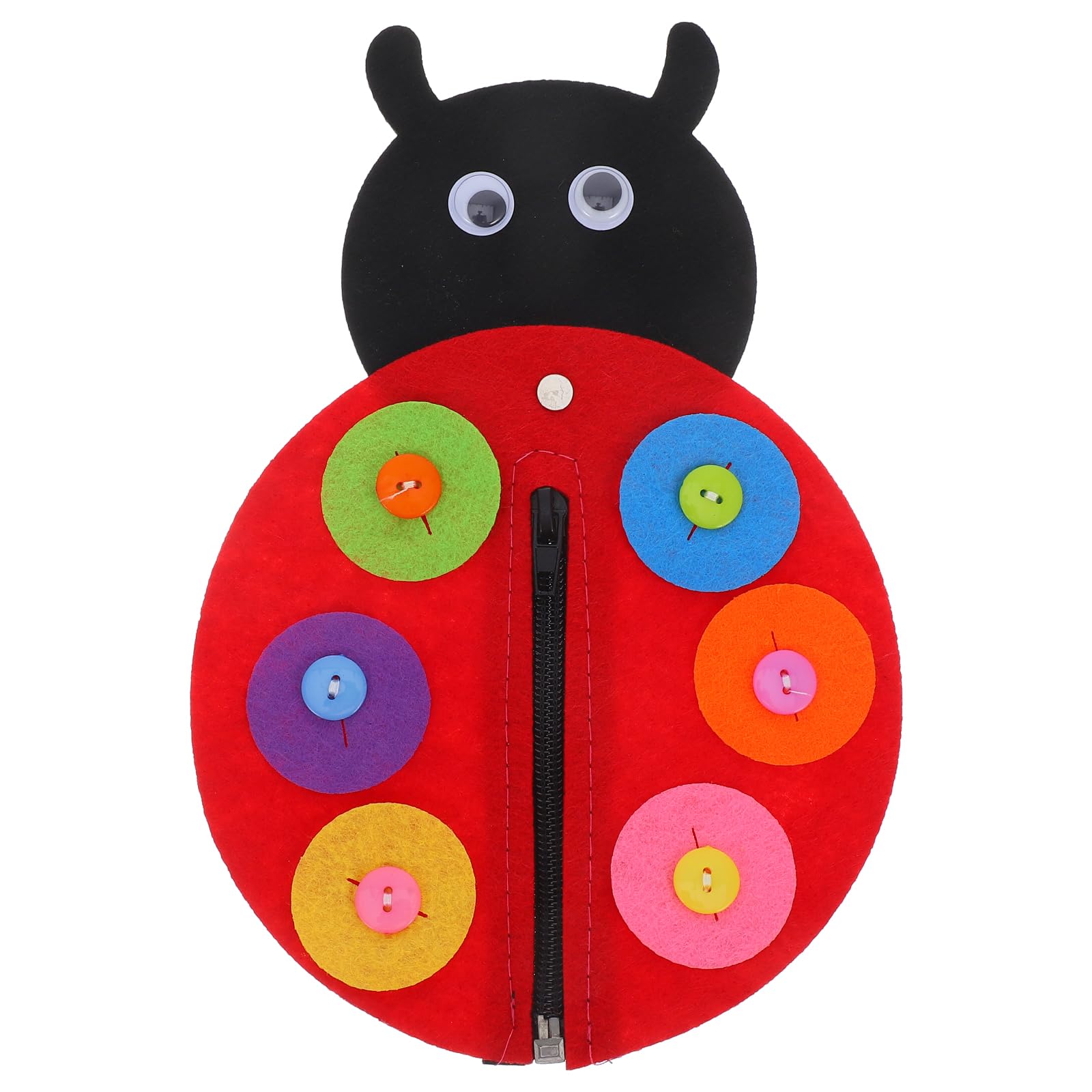 SUPVOX Basic Felt Early Learning Basic Life Skills Learn to Zip Button DIY Ladybird Craft Developmental for