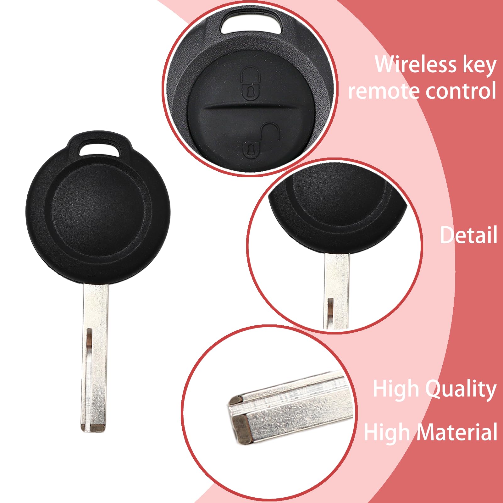 Smart Key - Mando a distancia con 2 botones para Forfour 454 (433 MHz)