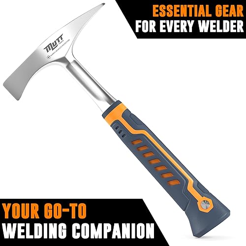 Miniatura 6 de Mutt Tools - Martillo de soldadura de peso de cabeza de 14 onzas, martillo de escoria profesional para soldadores, herramienta de impacto de acero