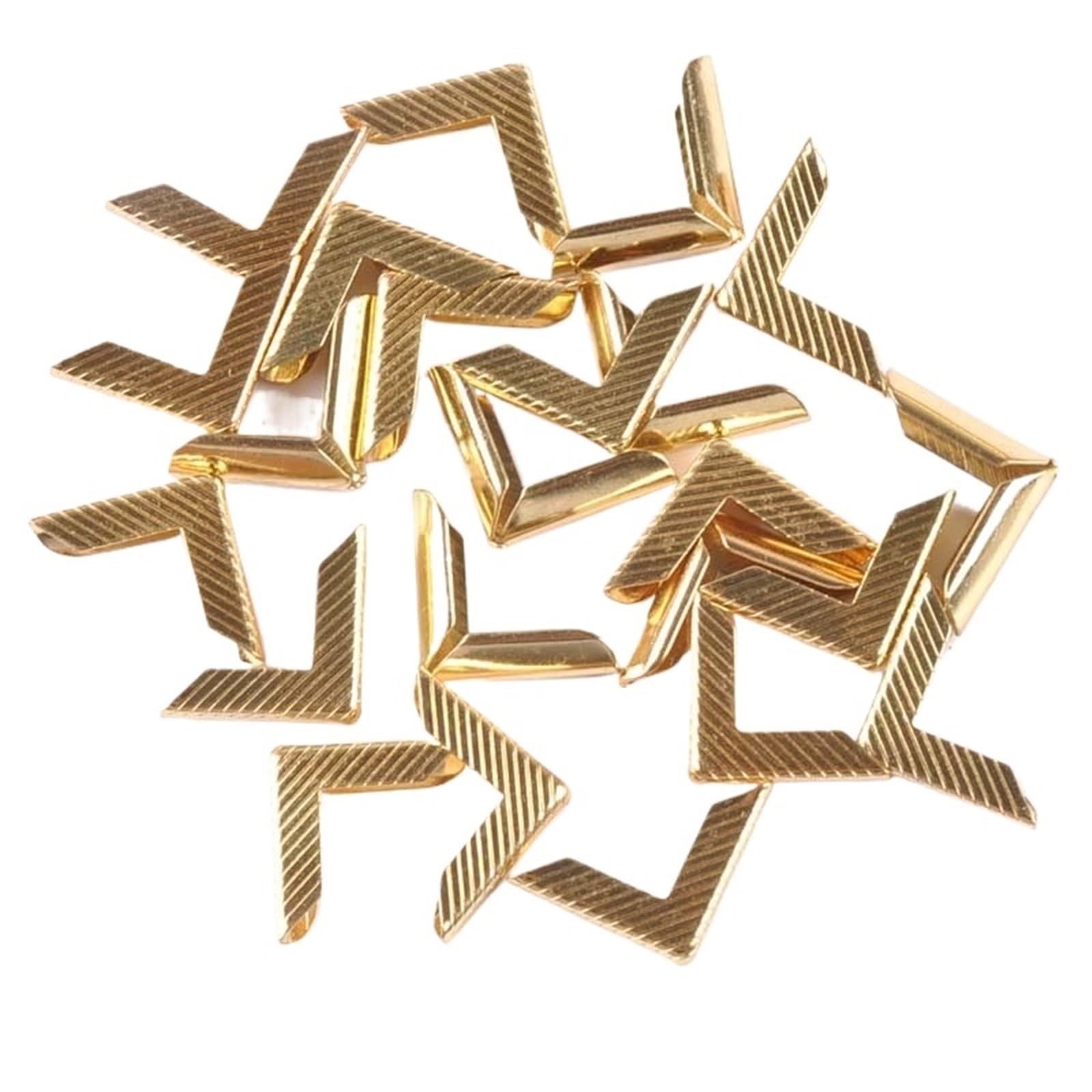Narożniki do zdjęć w albumie, metalowe ochraniacze na rogi książki, złote 17x17x3,0 mm, opakowanie 50 sztuk książek i rękodzieła