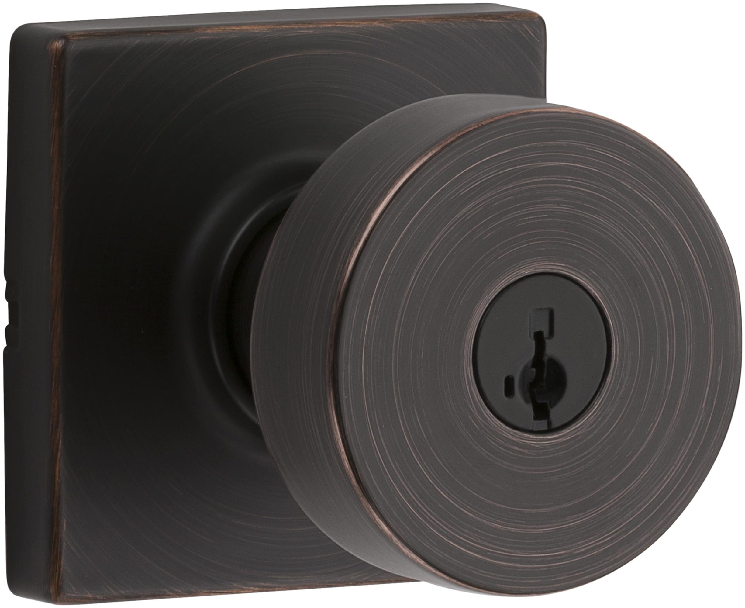 Kwikset 740PSKSQT-11PS Pismo - Juego de pomos para puerta de entrada con llave y llave cuadrada, color rosa