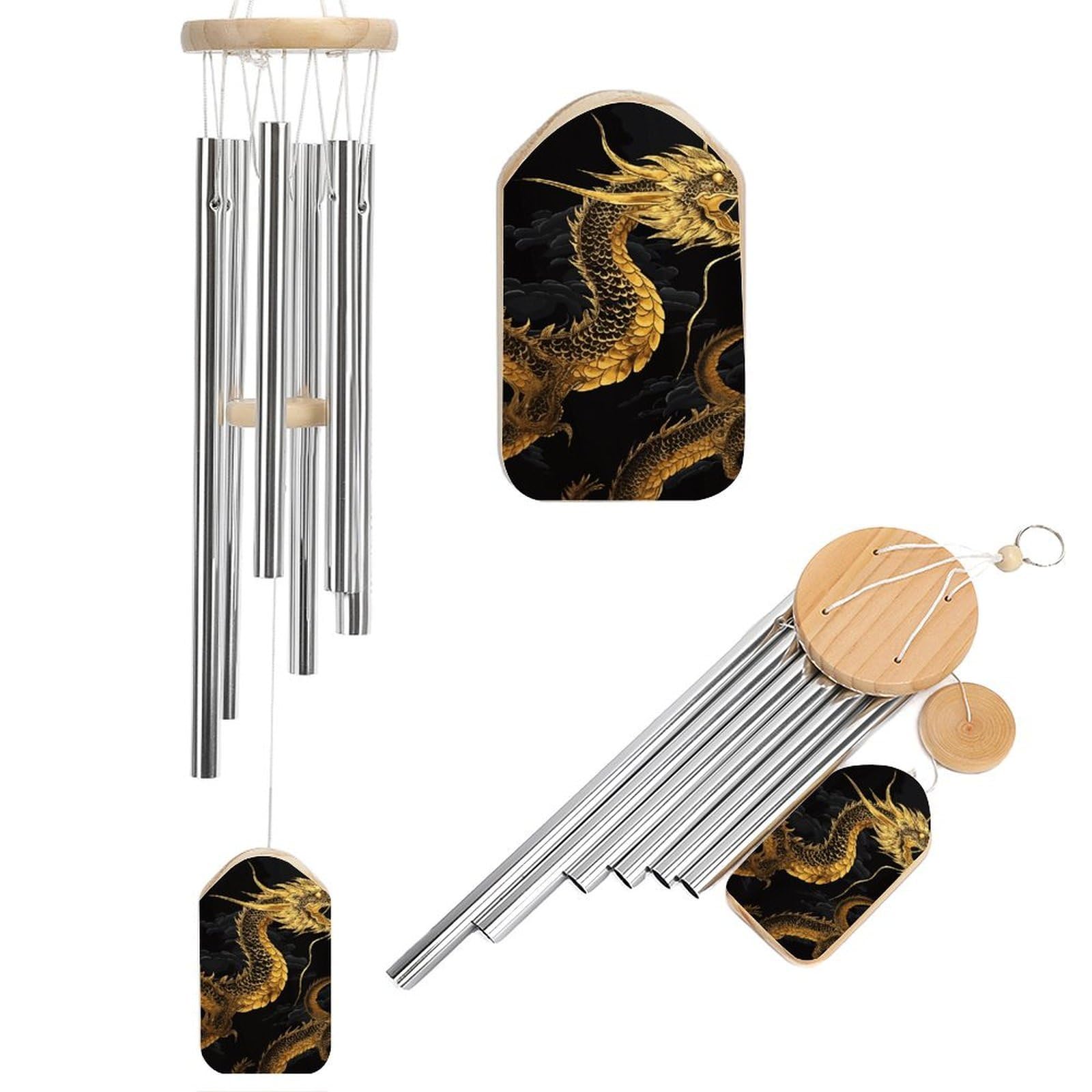Carillon commémoratif dragon en aluminium de prestige pour jardin