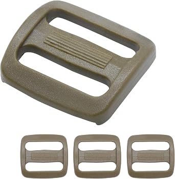 Qavctw 4 pcs Ladder Slider Buckles Tri-Glide Slider Clips Heavy Duty Plastic Clips Straps for Backpack Webbing Strap Buckles