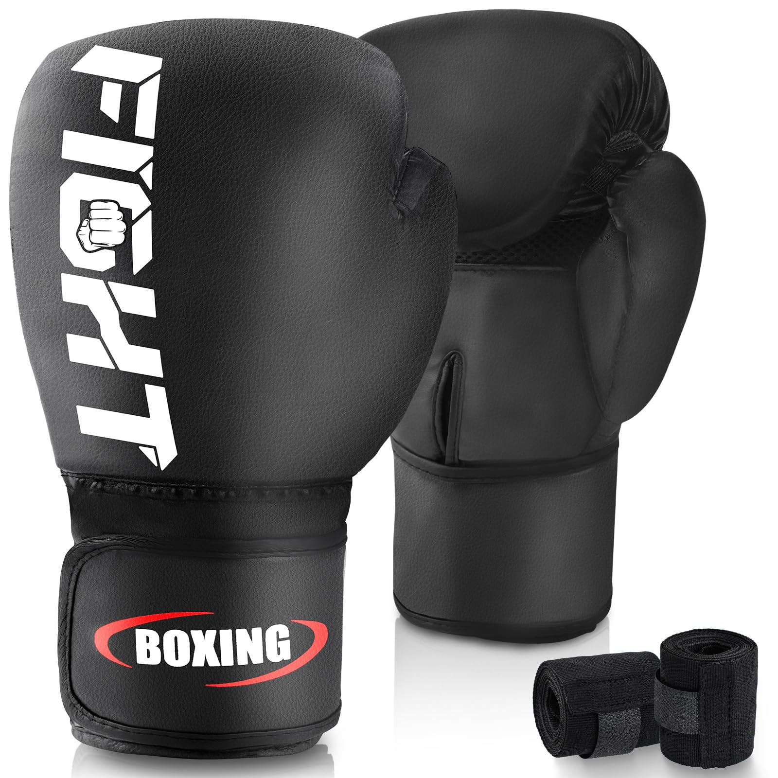 JUOIFIP Boxhandschuhe, Muay Thai Kickboxen Sparring für Lange Haltbarkeit, Männer und Frauen Kickboxhandschuhe für Kampfsport, MMA, Sparring, Muay Thai und Boxen,12oz,14oz,16oz