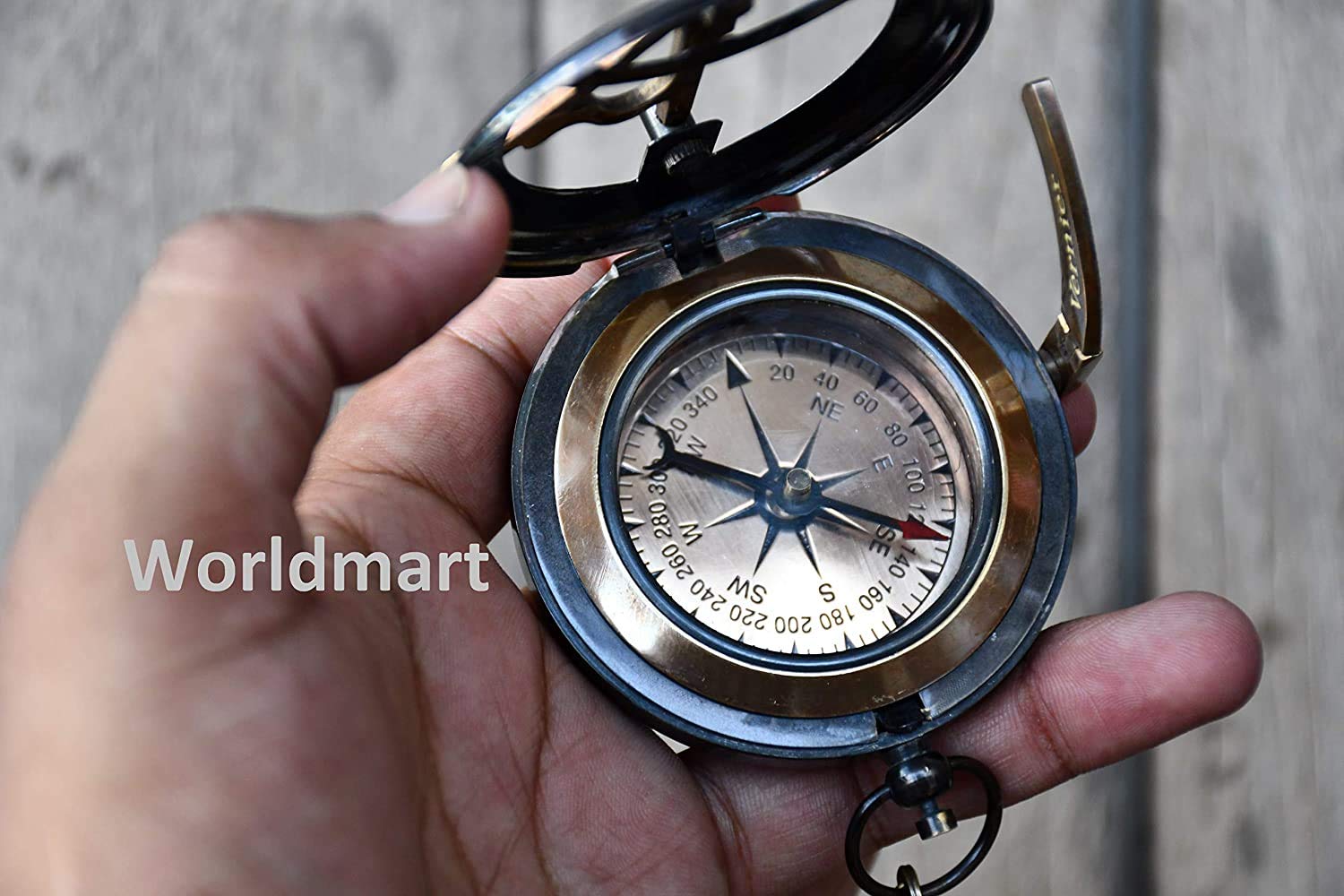 Personalized Engraved Brass Compass - Nautical Gift For Men, Groomsmen, Hiking, Weddings