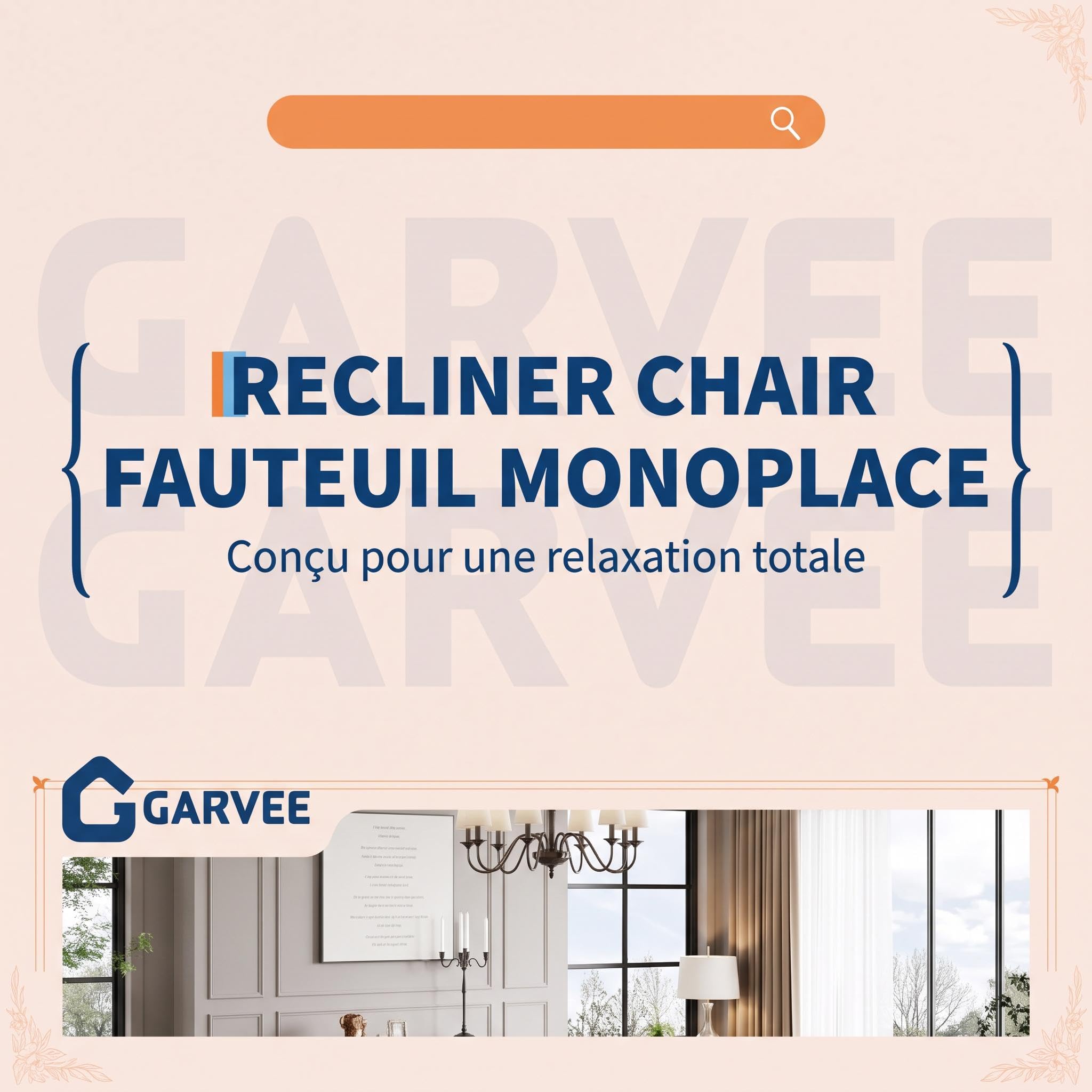 GarveeLife - Sillón Relax eléctrico - Masaje y Calefacción - Respaldo y Reposapiés Ajustables - Acolchado Grueso Tela - Salón, Dormitorio, Oficina - Marrón EU Standard JJ10-5 Brown