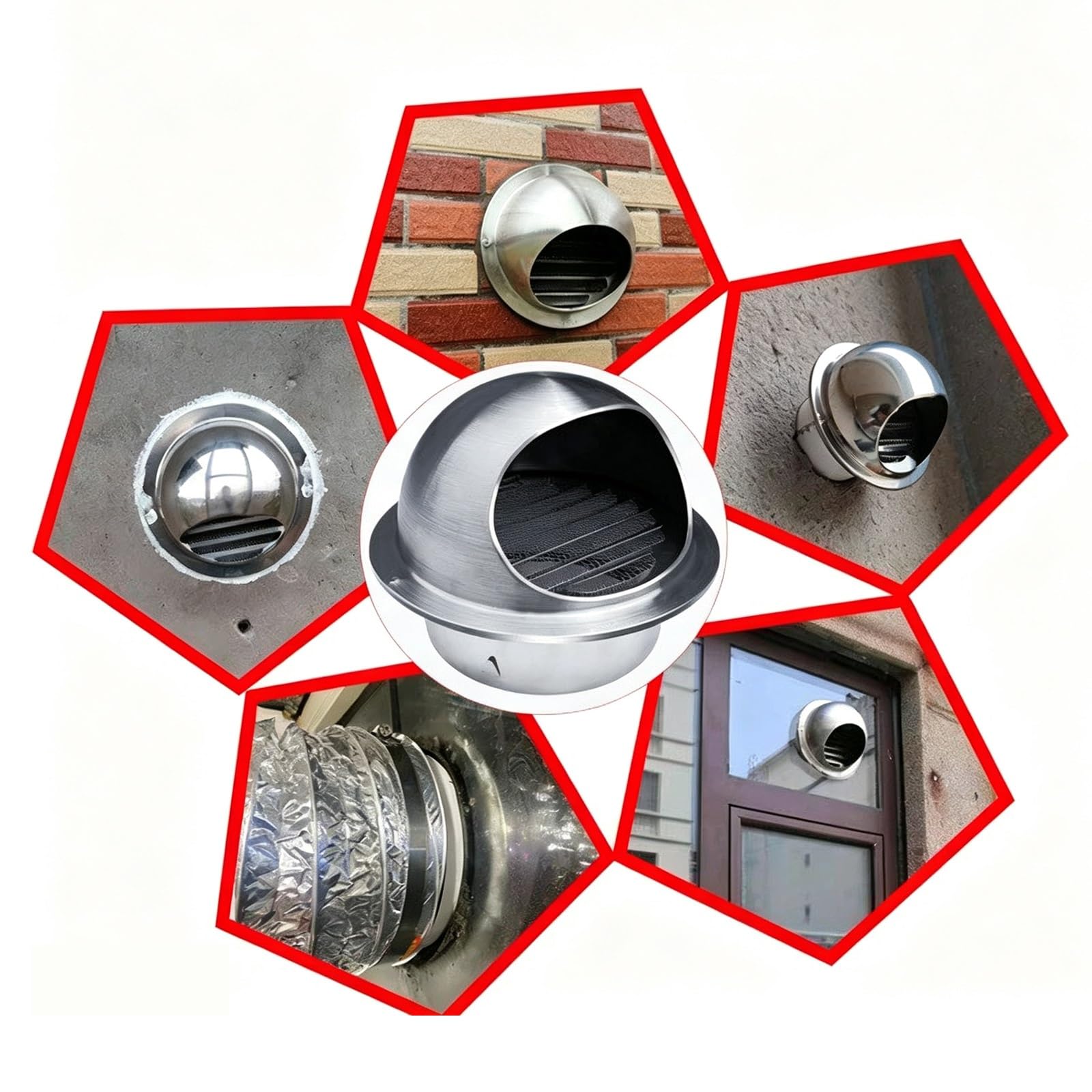 Tappo Di Sfiato Non Alimentato In Acciaio Inossidabile, Ventos Sul Tetto | Funzionamento Silenzioso,facile Da Installare,resistente Agli Agenti Atmosferici,for Ventilazione(190 mm/7.5 in)