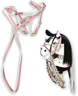 Panduro Accesorios para caballos Hobby Horse, Bollard/Grackle para caballos de bastón, ajustable, elegante decoración para caballos de madera, color rosa