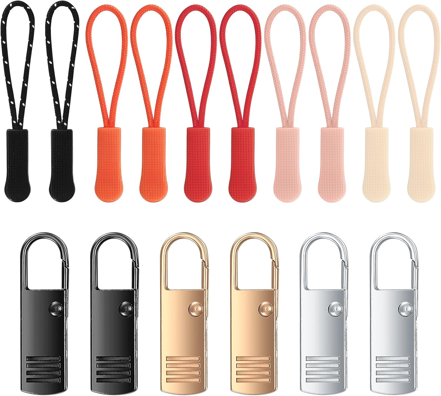 16 Pcs Zipper Pull Replacements, Zipper Slider Pull Tabs