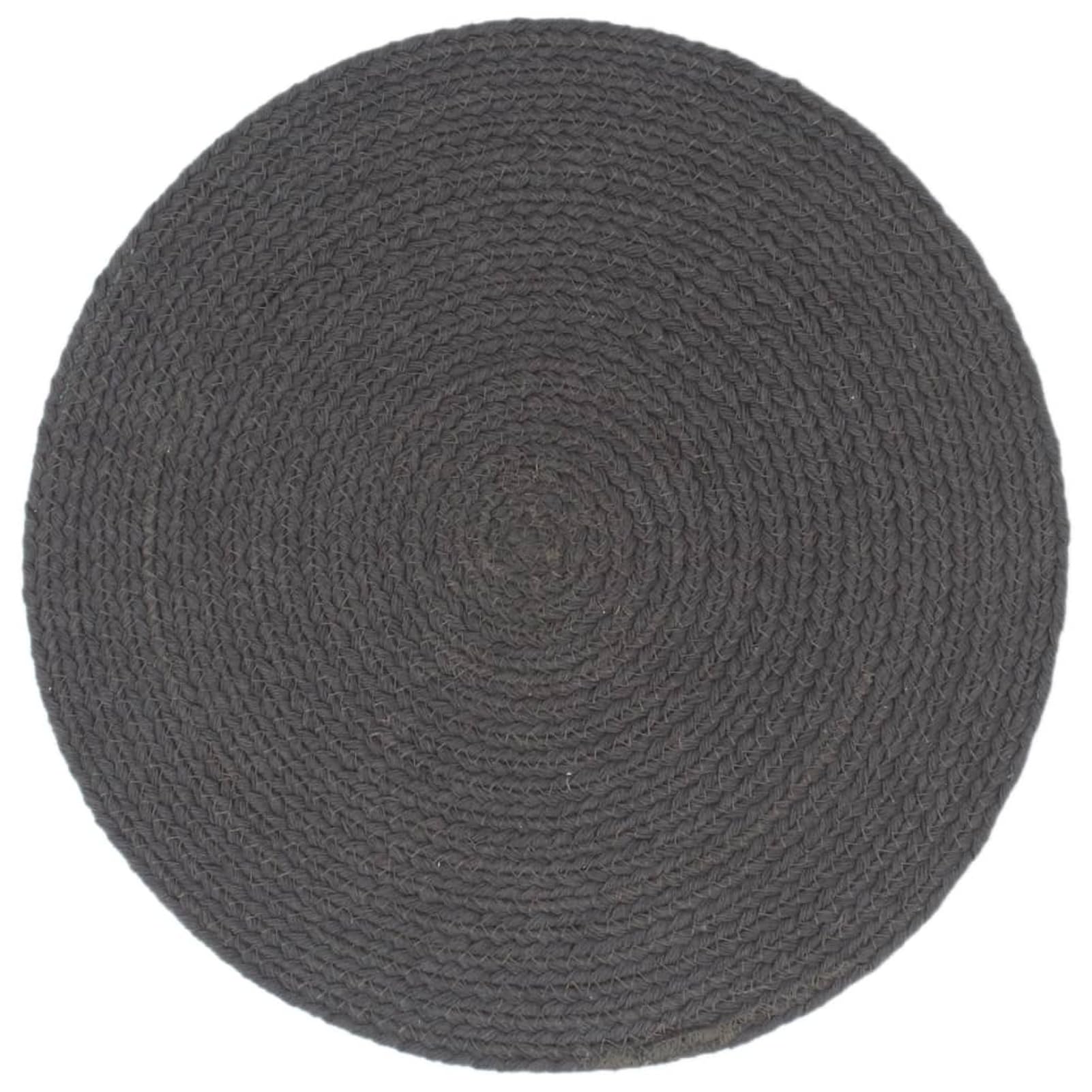 ARKEM Napperons 4 pcs Gris foncé Plain 38 cm Rond Coton,Set de Table Lavable,Dessous de Table