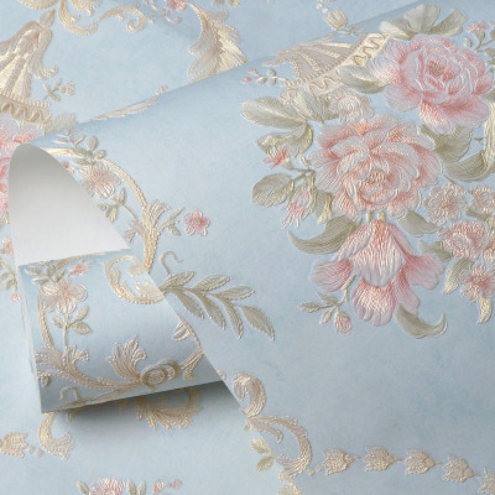 Tapeta samoprzylepna model retro niebieski różowy 53x300 cm/3 naklejki rolkowe wodoodporny mebel do sypialni salon kuchnia dekoracja tapeta naklejka ścienna