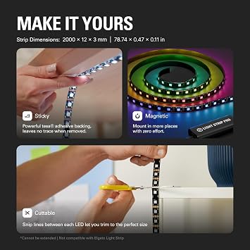 Elgato Light Strip Pro, Addressable RGB LED Light Strip