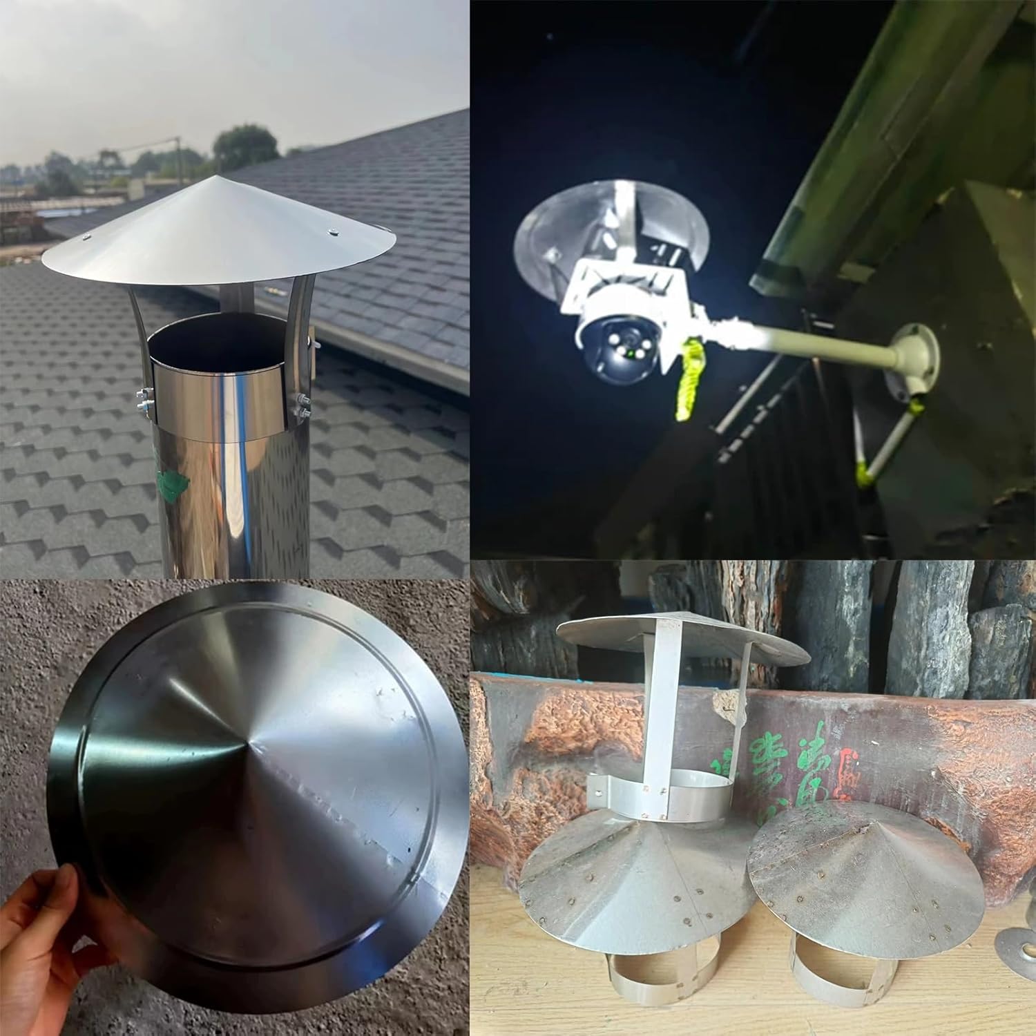 Pipe rain cover,roof fairing,chimney rain cap,Galvanized rain cap,cone top chimney cap,round roof chimney cap,Roof round ventilation rainproof cap,vent cover,customizable ( Size : D26cm*45cm/10.24in*1