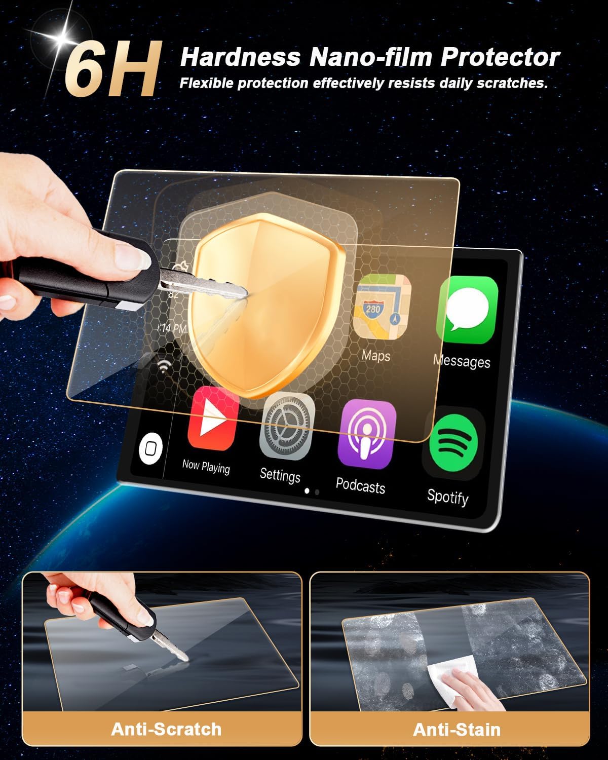 Screen Protector For 2024-2026 Buick Encore GX/Envista 11-Inch Navi+8-Inch Dash Screen Protector - 2 Pcs Nano Film For 2024-2026 Encore GX/2024-2026 Envista(Preferred/Sport Touring/Avenir) Accessories
