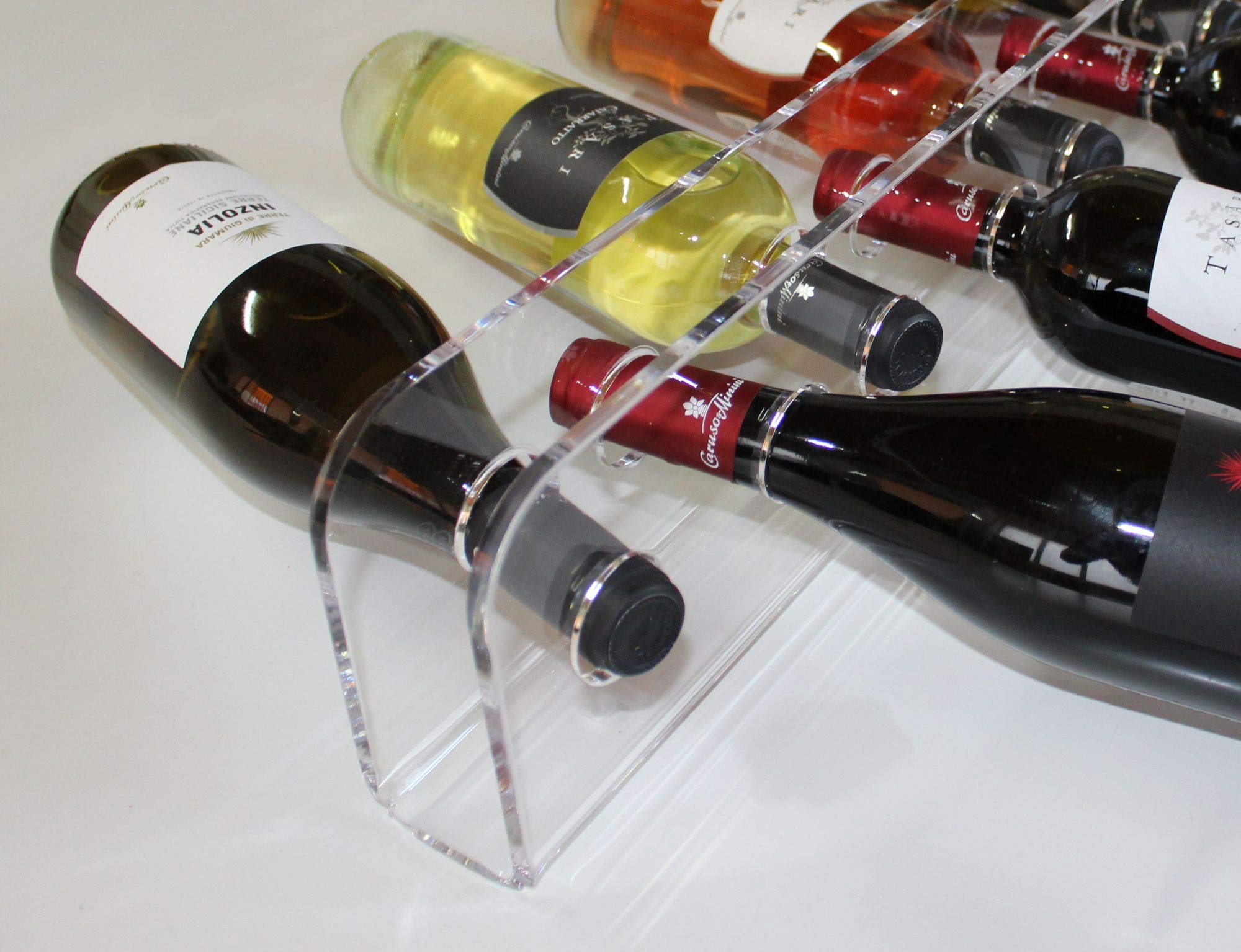 Agplex Cantinetta Vino - Portabottiglie Vino da Parete in vetro acrilico plexig. - Porta Bottiglie di Vino trasparente (Capacità 10 Bottiglie)