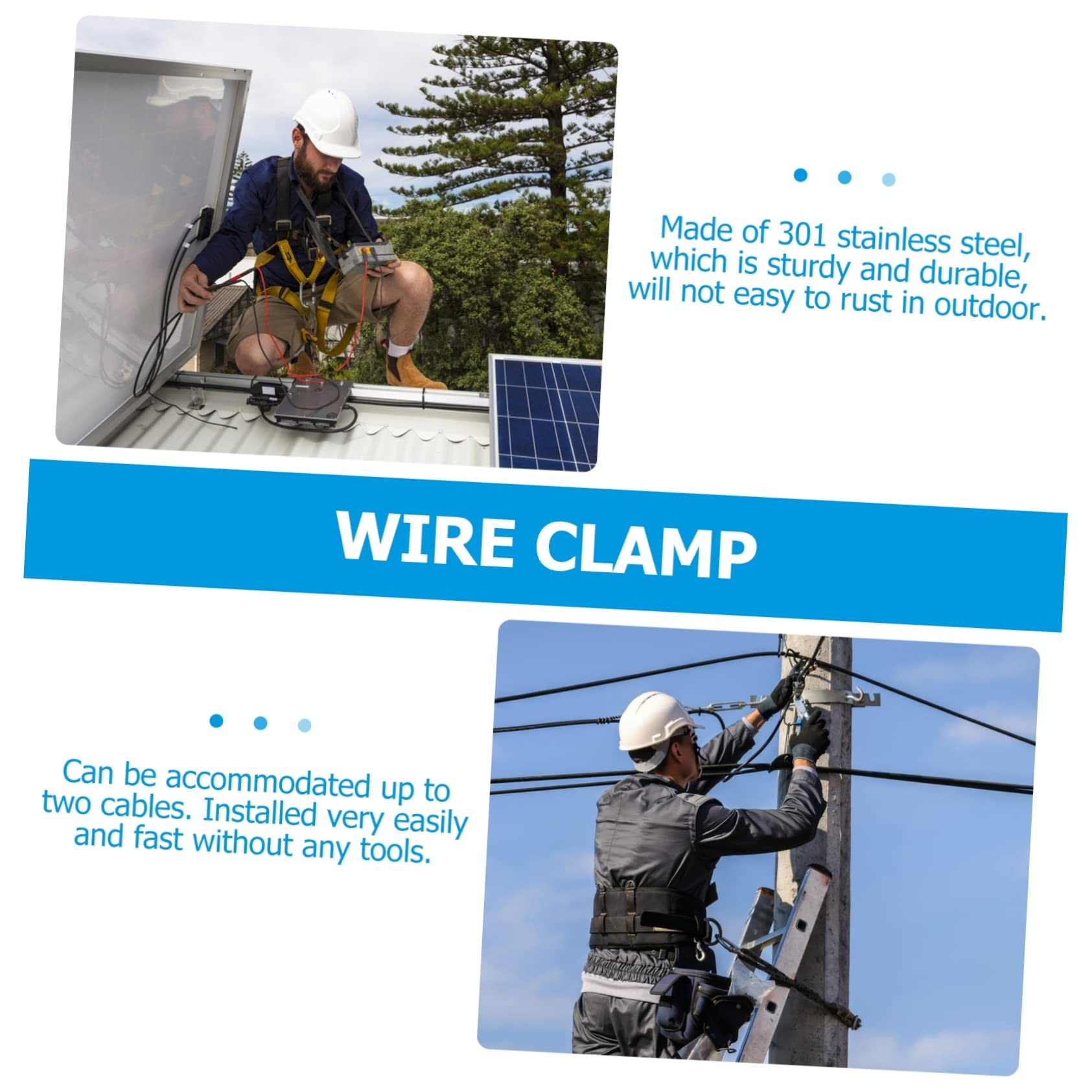 10sets Photovoltaic Cable Clamp Clip Pipe Bracket Marine Wire Pv Cable Clips Wire Clips for Trailer Wiring Clips Photovoltaic Cable Clips Solar Panel Cable Clamps Wire 50pcs*10 MUCKLILY