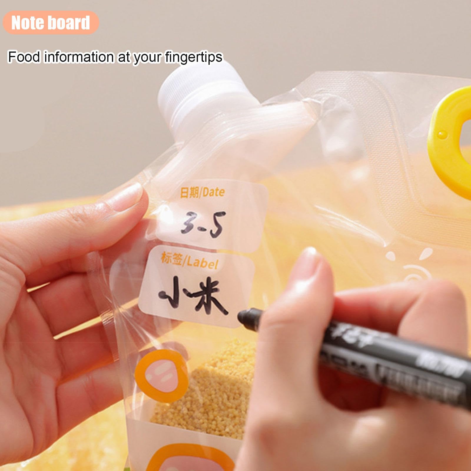 【Confezione da 12】 Borsa Portaoggetti Sigillata per Cereali e Riso - Contenitori per Cereali Ermetici Resistenti All'umidità con Coperchi - Sacchetti Portaoggetti Stand-up,9.8"x9.1"