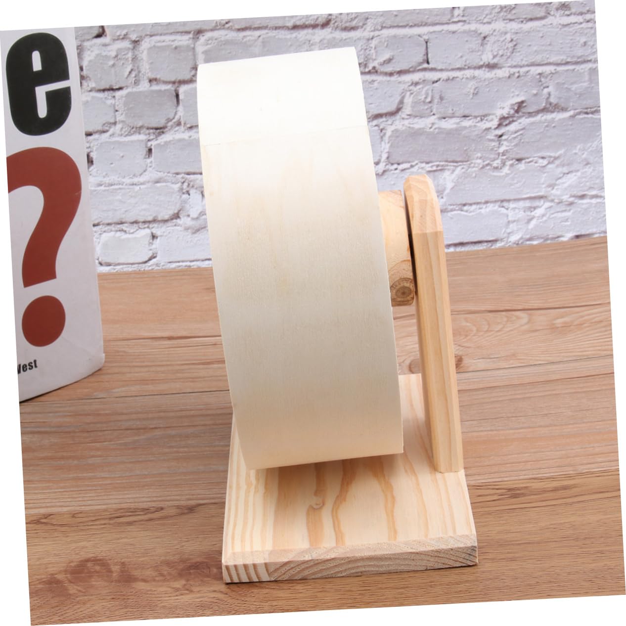 Rueda de Ejercicio de Madera Beige para Hámster y Pequeños Animales | Entrenamiento de Uñas y Dedos, Disco Antideslizante, Uso Hámsteres y Otros Roedores