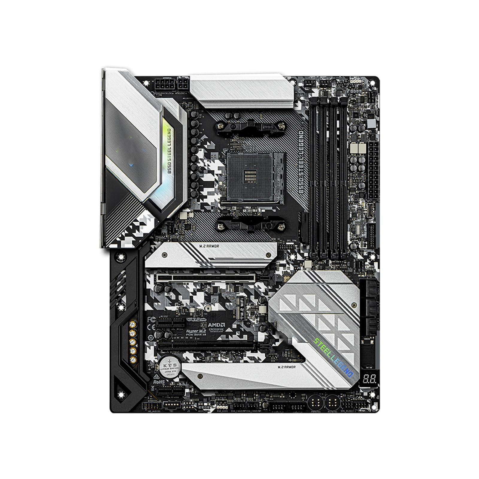 Placa Base Placa Base Fit For ASRock B550 Steel Legend AM4 Compatible con 5800X3D 5700X 5600G CPU 4xDDR4 4533MHz 128GB M.2 HDMI PCIe4.0 ATX