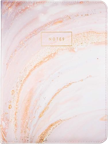 Organizador de lujo con relleno, funda para documentos de negocios con bloc de escritura perforado de tamaño carta a rayas