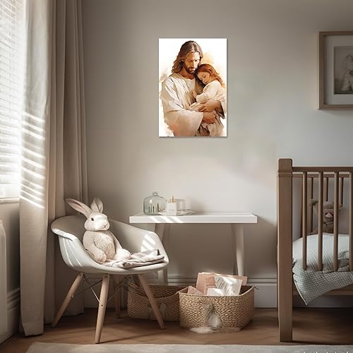 Vista 76 de Arte de pared de Jesús y el niño, póster minimalista bohemio cristiano, lienzo para pared, imagen abstracta de Jesús, arte cristiano religioso Jesús