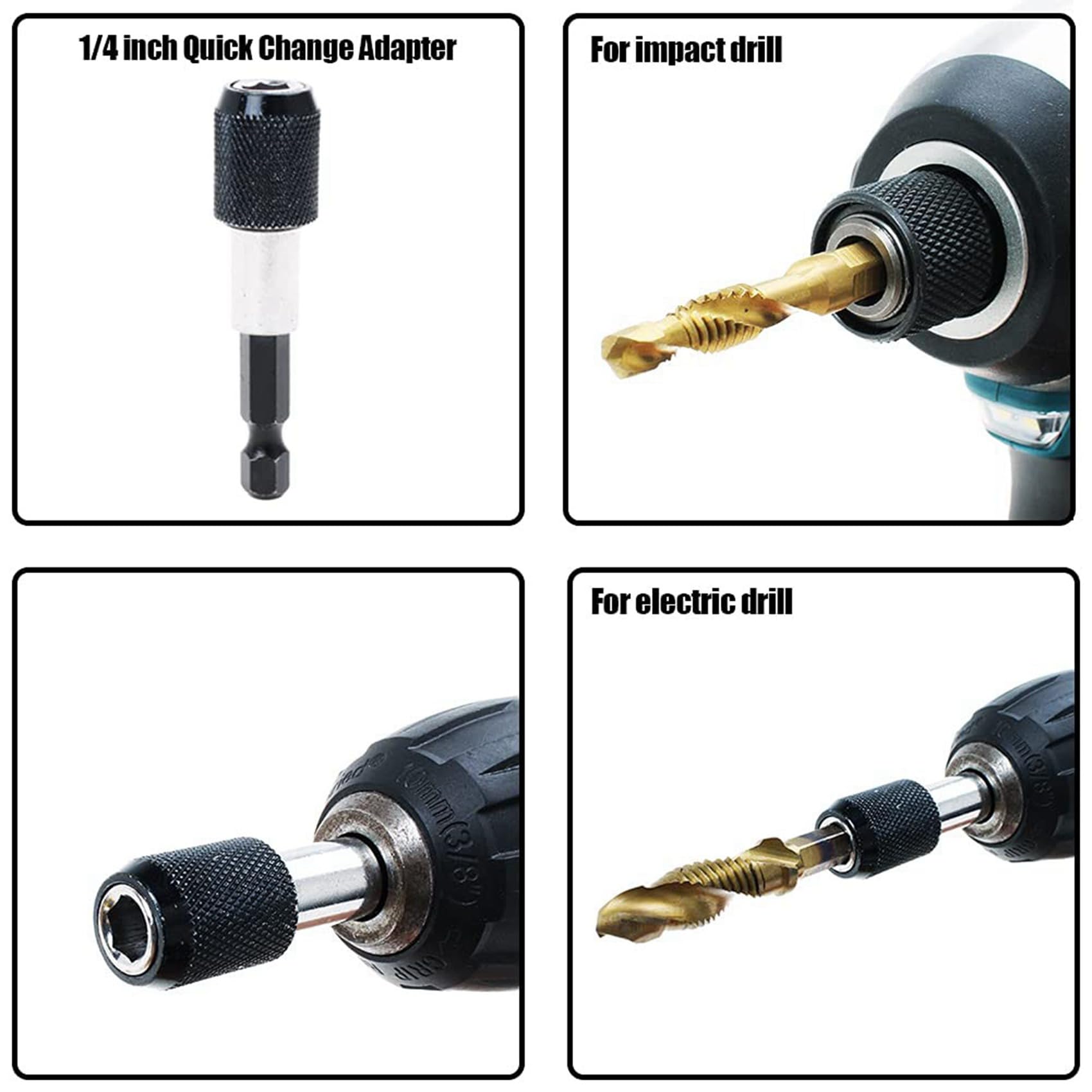 Set di punte per trapano a combinazione di colore titanio 39 pezzi SAE e Metrico Tap Bit Kit per filettate foratura sbavatura