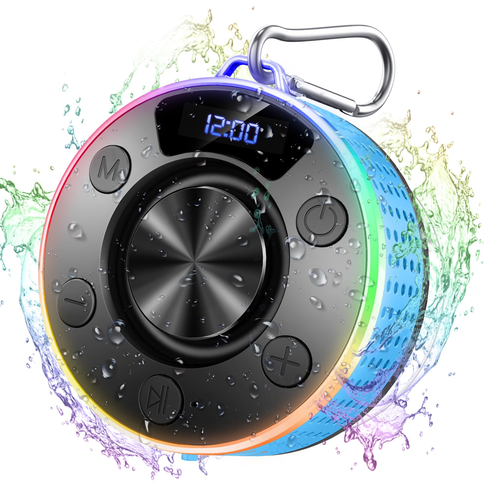 Donerton Bluetooth Shower Speaker Portable Bluetooth 5 4 Speaker with 360 HD Stereo Sound and Robust Bass IPX7