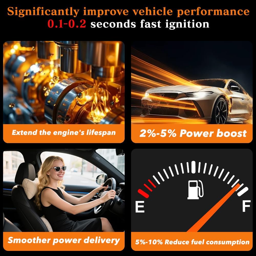 Green orange UF349 Ignition Coil Pack 224018H515 Spark Plugs Set of 6pcs, fit for Nissan Altima Maxima Murano Frontier Quest XTERRA Pathfinder NV1500 NV2500 NV3500/Infiniti l35 QX4/Suzuki Equator V6