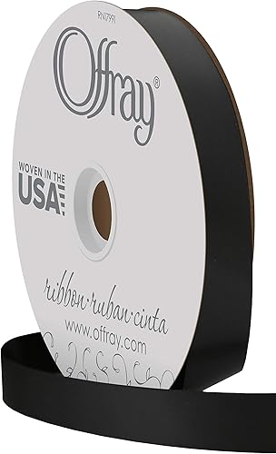 Miniatura 2 de Offray Cinta doble faz de satén, carrete de 78 pulgadas de ancho x 20 yardas, color blanco envejecido